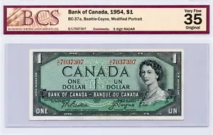 $1 1954 3 DIGIT RADAR, BC-37a - BCS Very Fine 35 Original - Picture 1 of 2