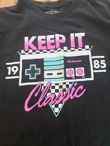 Nintendo Shirt Men's Extra Large Black Keep It Classic 1985 Short Sleeve Graphic - Picture 1 of 6