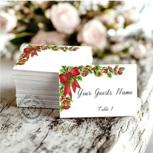 HOLLY GIRLANDE WEIHNACHTSSCHMUCK HOCHZEIT TISCHKARTEN, ETIKETTEN oder ESCORT KARTEN #500 - Bild 1 von 9