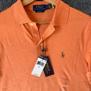 NWT Polo Ralph Lauren Mens S Classic Fit Polo Shirt Orange Short Sleeve - Picture 1 of 5