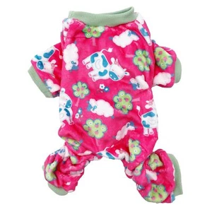 Fleece Dog Pajamas Jumpsuit Warm Soft Cute Pet Clothes Small Medium Pet XXS - L - Picture 1 of 13