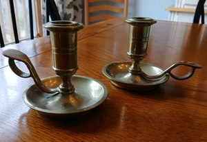 Vintage Brass Chamber Candle Holders Set Of 2 - Picture 1 of 7