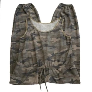 SUPER COMFY CAMOUFLAGE PRINT SLEEVELESS JUMPSUIT WITH DRAWSTRING WAIST/XSMALL - Bild 1 von 7