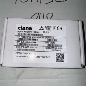 Ciena XCVR-B00CRJ SFP-1G-TX 10/100/1000M SFP-T RJ45 CONNECTOR SGMII 100 m length - Picture 1 of 2
