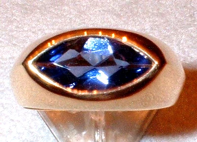 Ring 54-56 blau rose lila Gelbgold7501 8kt Topas Turmalin Iolith Amethyst Citrin - Bild 1 von 4