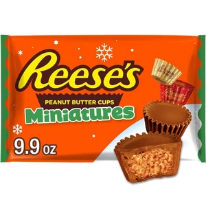 REESE'S Miniatures Milk Chocolate Peanut Butter Cups, Christmas Candy Bag, 9.9 - Bild 1 von 5