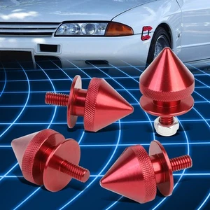 Red 24mm x 28mm Aluminum Bumper Quick Release Fastener Spiky O-Rings 4pcs/Kit - Picture 1 of 5