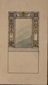 Heinrich Behr Jugendstil Art déco Fenster Entwurf Unikat Aquarell 20 Jhd - Picture 1 of 2