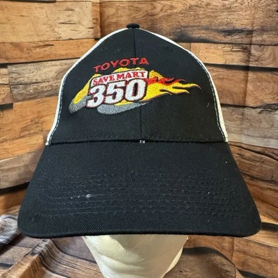 Gorra de carreras Toyota Save Mart 350 NASCAR Sonoma Raceway ajuste elástico llamas Foto 1 de 4