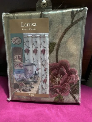 ¡NUEVO! Popular Cortina de Ducha Baño, Larrisa-Rose 72”x72” 100% Poliéster Foto 1 de 3