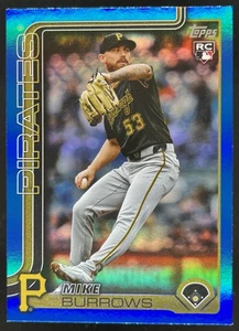 2025 Topps Mike Burrows RC Blue Holo Foil /150 Pirates #615 - Foto 1 di 2