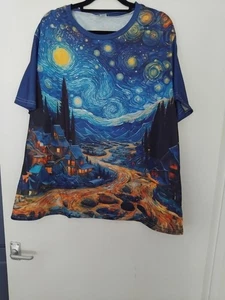 Stunning Van Gough T Shirt Stretchy Size 20/22 - Picture 1 of 5