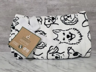 Deborah Conolly 2 Piece Designs Hand Towels Mug Shot Puppy Dog Faces Black/White - Image 1 of 4