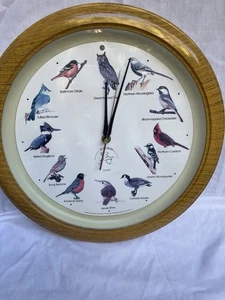 National Audubon Society Singvogeluhr 13" eichenfarbener Rahmen GETESTET Vintage - Bild 1 von 4