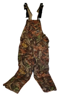 Berne 40x 32  Advantage Timber Camo Hunting Bib Overalls Unlined Zip Fly  - Image 1 of 4