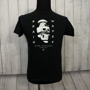 Chomp Men's Medium Black Skull "Brain Waves" Mind Surfers Graphic T-Shirt - Picture 1 of 6