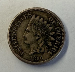 1860 Indian Head Penny Cent - Round Bust - Picture 1 of 2