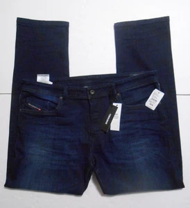 Diesel Buster Jeans Mens 38x32 Dark Blue Wash RM035 Stretch Tapered Button Fly - Picture 1 of 21