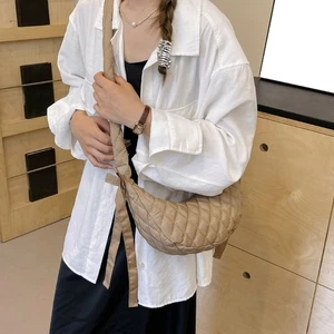 Women Dumpling Bag Lattice Pattern Shoulder Bag Large Capacity Messenger Bag - Picture 1 of 15