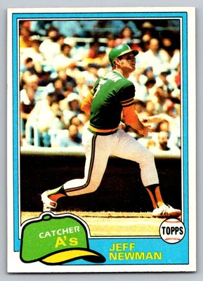1981 Topps #587 Jeff Newman Oakland Athletics - Image 1 of 2