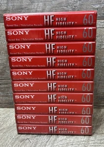 Sony 10 Pack HF High Fidelity 60 Minute C-60HFL Cassette Normal Bias NEW Sealed - Picture 1 of 9