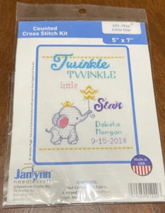 Janlynn Counted Cross Stitch Kit 5" X 7"-Twinkle Twinkle Little Star (14 Count) - Picture 1 of 3