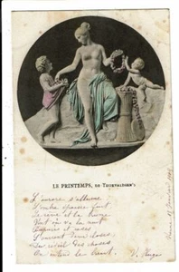 CPA-4 Cartes Postales Représentant les 4 saisons des sculptures de Thorvaldses - Picture 1 of 8