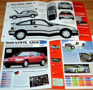 1988 Honda Civic CRX Specs Info Poster Original Brochure Ad Vintage 88 Vtec - Picture 1 of 1