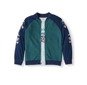 Wonder Nation Girls Knit Bomber Jacket and Graphic T-Shirt, 2-Pcs Small - Picture 1 of 3