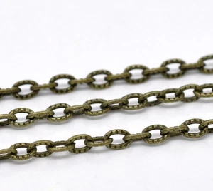 1m Chaine maille Forçat Texturée chainette bronze 4,5mm x 3mm petit maillon - Picture 1 of 3