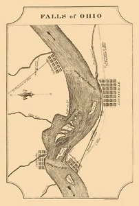 Historic Nautical Map - Ohio River Falls - Melish 1812 - 23 x 34.14 - Picture 1 of 20