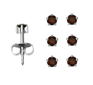 3prs Surgical Stainless Steel Ear Piercing January Prong RD3.0mm Stud Earrings - Picture 1 of 3