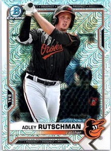 2021 Bowman Chrome Prospects Mojo Refractor Adley Rutschman Baltimore Orioles - Picture 1 of 2
