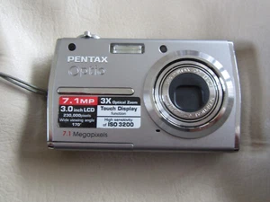 Pentax Optio T30 7.1MP Compact Digital Camera Silver Tested - Picture 1 of 14