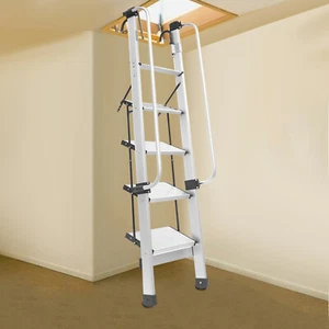 5-stufige Leiter silber Etagenbettleiter 150kg - Last Treppe Aluminiumlegierung mit Handläufen - Bild 1 von 18