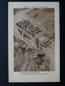 Postal cómica Cumbria A MOTOR TOUR IN LAKELAND POR CHARABANC c1920 de Valentine - Imagen 1 de 2