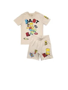 The Simpson Tan Short Sweat Set Bart Simpson Set Outfit Size 8 - Picture 1 of 2
