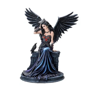 PT Fairies Black Gothic Queen Fairy with Raven Resin Figure - Picture 1 of 3