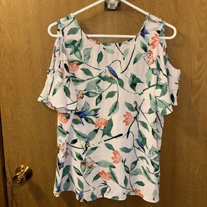 Blusa floral C&E para mujer hombro frío cuello en V - talla mediana - nueva - - Imagen 1 de 5