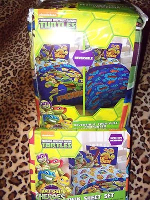 Juego de sábanas y edredón doble reversible Teenage Mutant Ninja Turtles TMNT NUEVO EN PAQUETE Foto 1 de 3