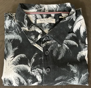 Polo uomo Tommy Bahama coast palm burst taglia XLT nera bianca nuova con etichette $138 - Foto 1 di 11