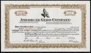 USA: American Gyro Company, Class A Capital Stock, 1934, ss-vz. Crusader Airp... - Bild 1 von 1