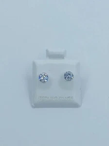 5mm Sterling Silver CZ Helix Screw Back Stud Earrings - Picture 1 of 3