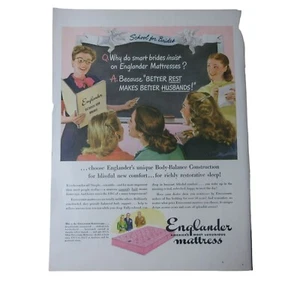 1943 Englander Mattress - Smart Brides / Bendix Radio - Vintage Print Ad - Imagen 1 de 4