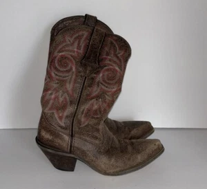 Durango Women’s 12” Western Brown Cowboy Boots Embroidered Distressed Size 6 - Picture 1 of 6