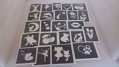 DAZZLE GLITTER TATTOOS 10 - 100 stencil a tema ragazza per tatuaggio glitter / aerografo sirena stella delfino