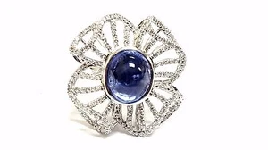 14k White Gold Unique Interchangeable 7.57ct Diamond Ring/Pendant with Tanzanite - Picture 1 of 4