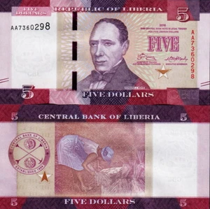 LIBERIA - 5 dollars 2016 FDS - UNC - Imagen 1 de 1
