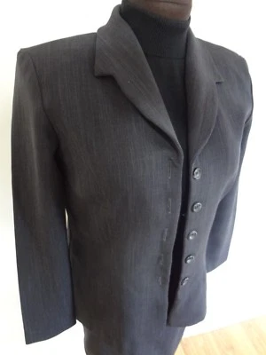 "DJ andCo." Conjunto blazer/falda gris oscuro de dos piezas para mujer By Dawn Joy 6P Foto 1 de 4
