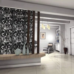Unbranded Room Divider 12Pc Black Hanging Partitions Panel Screen Decorating Pvc - Picture 1 of 7